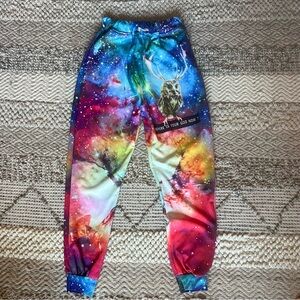 Galaxy Print Women's Joggers with Owl -Xl